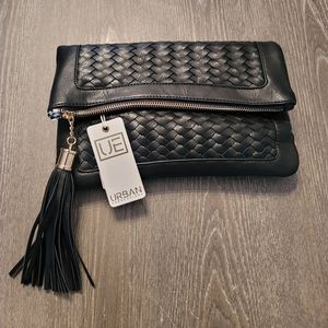 NWT Urban Expressions Black clutch purse with gold hardware
